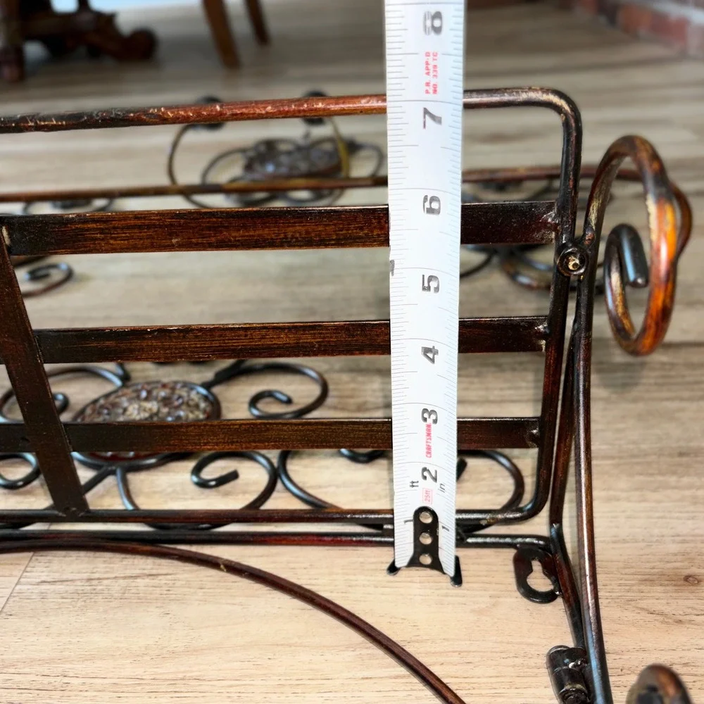 3pc Bronze Ornate Wrought Iron Bath Wall Decor Set Towel Bar Double Hook Shelf